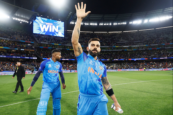 Virat Kohli waves to the crowd after the match | Getty