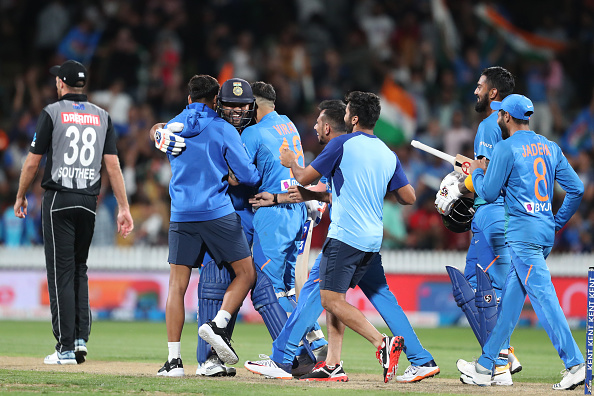 Indian players celebrates T20I series win over New Zealand | Getty Images