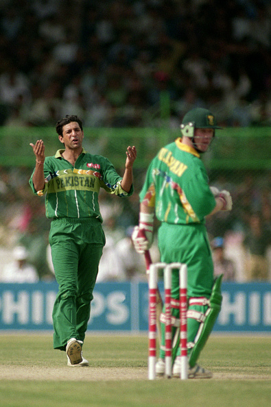 Wasim Akram during 1996 World Cup | Getty