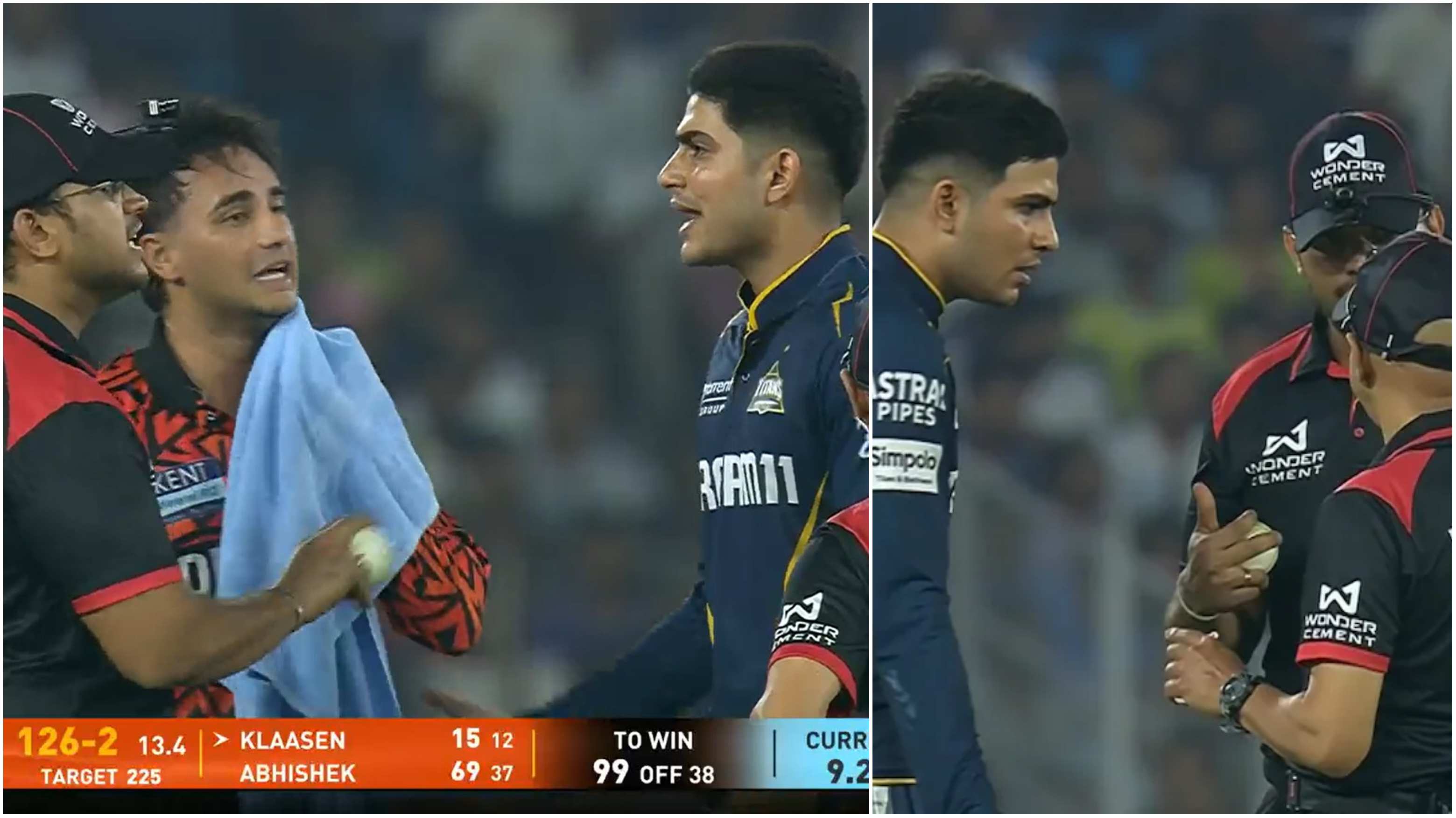 Shubman Gill arguing with the umpires | X