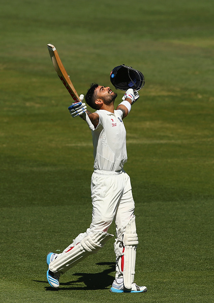 Kohli made 115 and 141 in Adelaide Test of 2014 in his first match as India captain | Getty