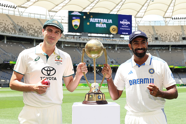 Pat Cummins with Jasprit Bumrah ahead of first BGT 2024 Test | Getty