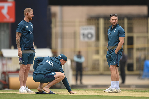 England think tank inspecting the Ranchi pitch | Getty