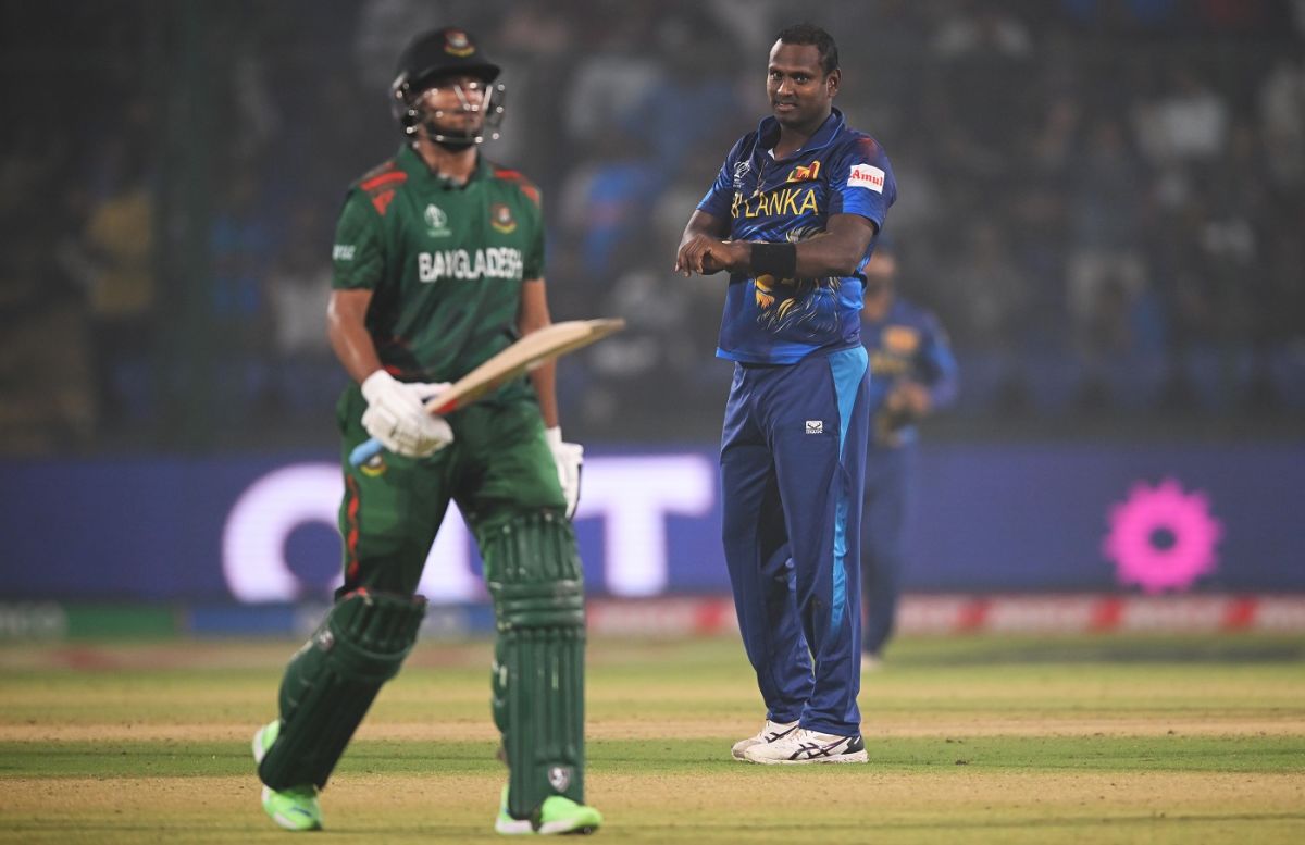 Angelo Mathews' timeout send-off to Shakib Al Hasan | Getty Images 