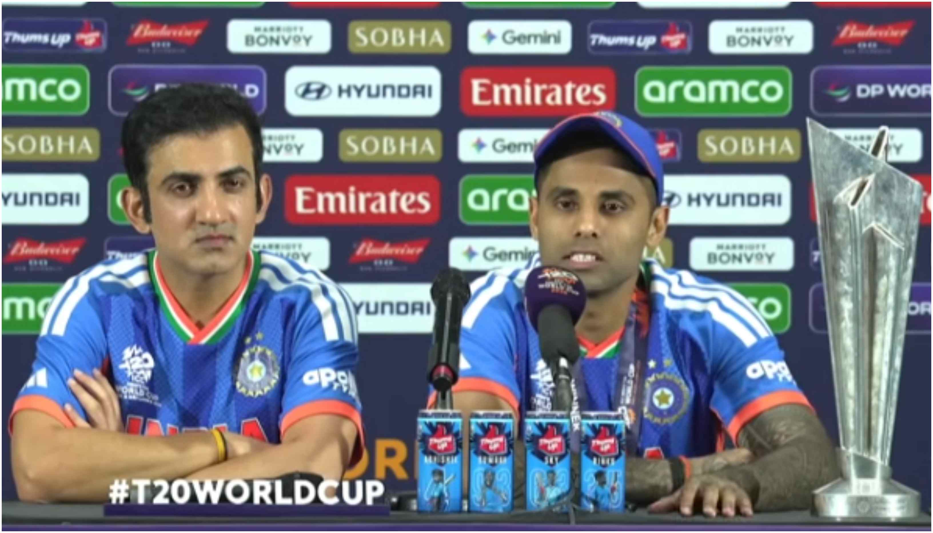 Gautam Gambhir and Suryakumar Yadav addressed the media after T20 World Cup win | Getty
