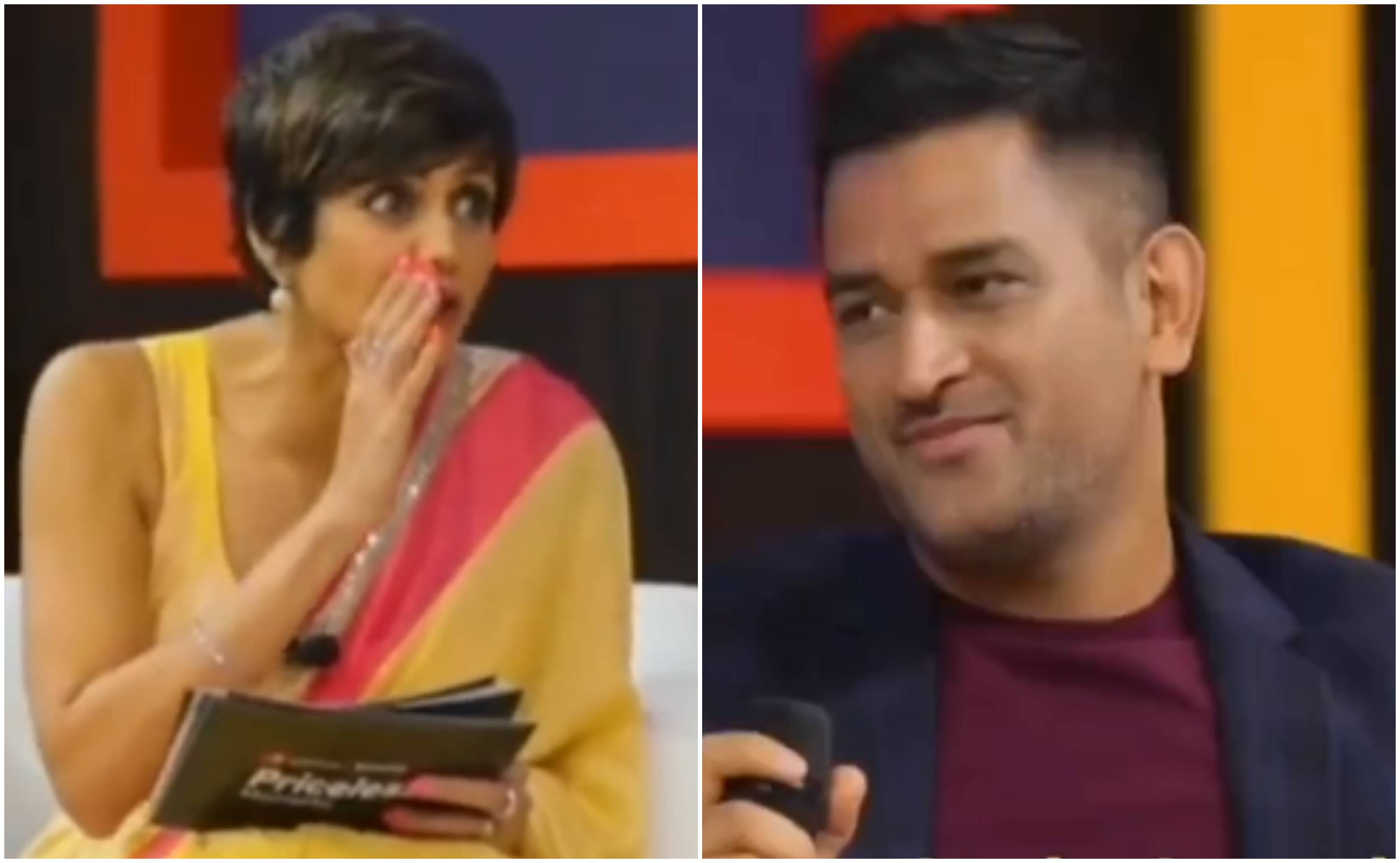 MS Dhoni and Mandira Bedi | Screengrab