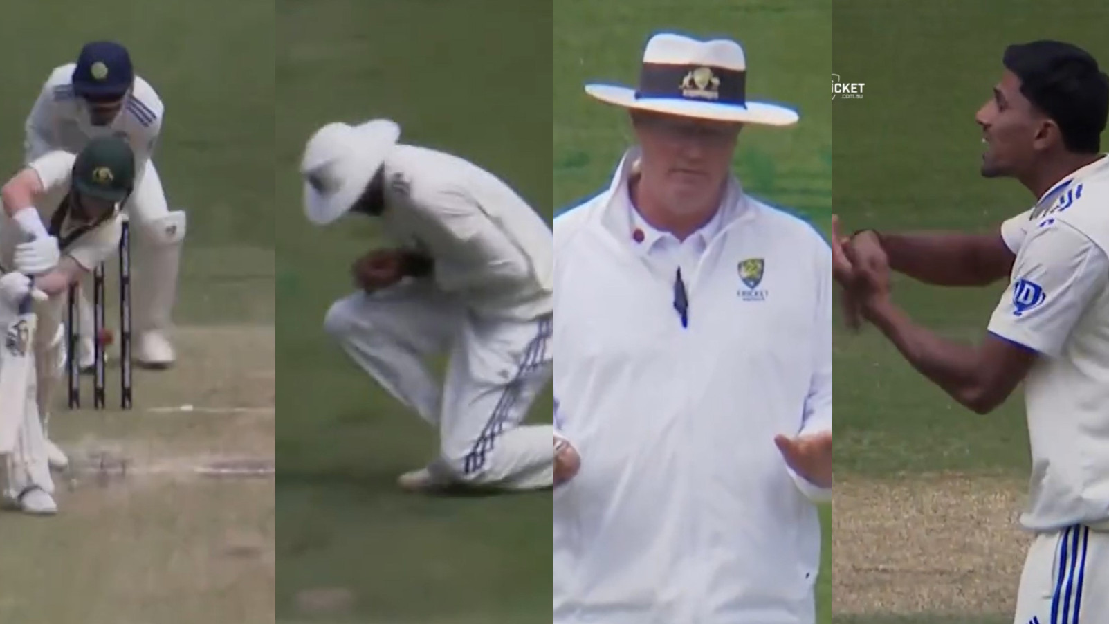 WATCH- Tanush Kotian robbed of a wicket as umpire turns down India A’s appeal against Australia A’s Marcus Harris