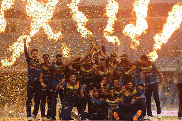 Sri Lanka celebrated after winning the Asia Cup title for the sixth time | Getty