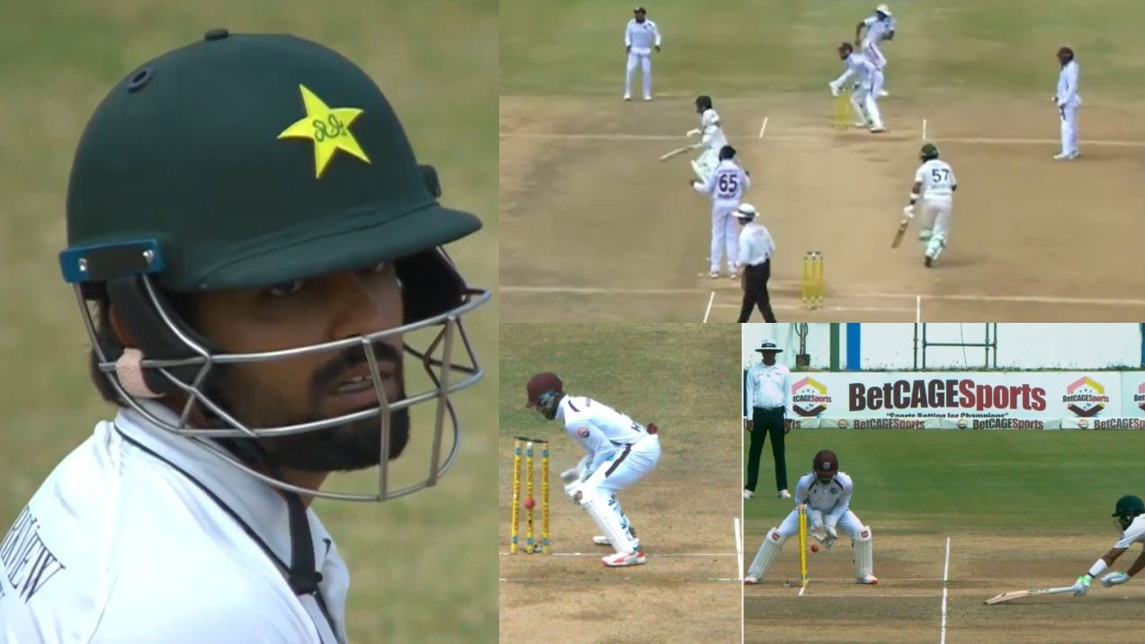 WI v PAK 2026: WATCH- Babar Azam’s heartbroken look post comical runout for 88 in second Test v West Indies