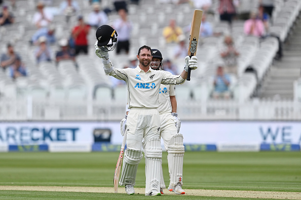 Devon Conway celebrates his maiden Test ton at Lord's | Getty Images
