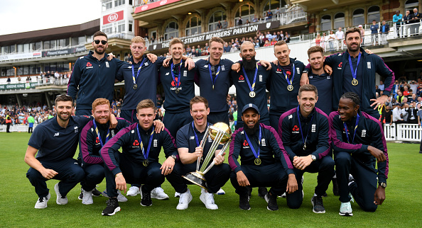 England poses with the World Cup Trophy| Getty Images