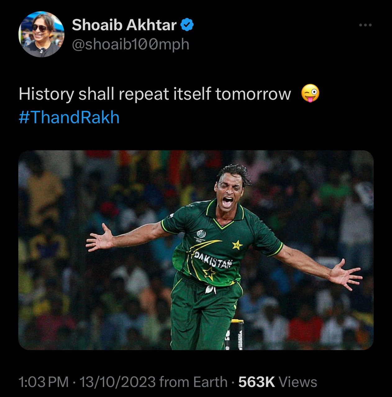 Shoaib Akhtar X account screenshot