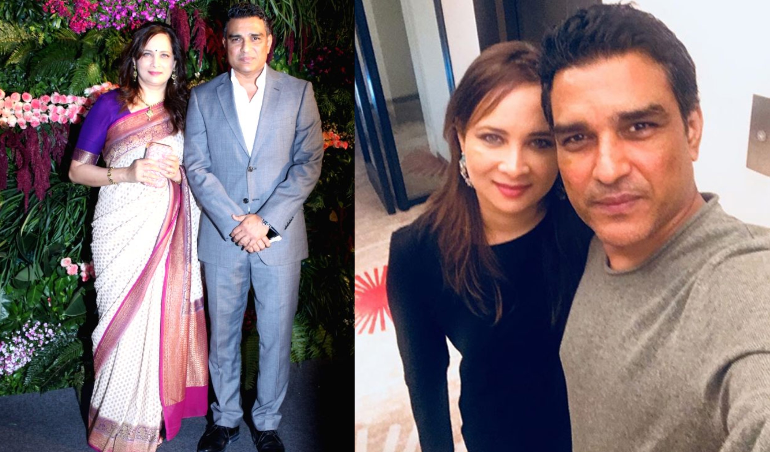 Sanjay Manjrekar with wife Madhavi | Mid-Day/Twitter