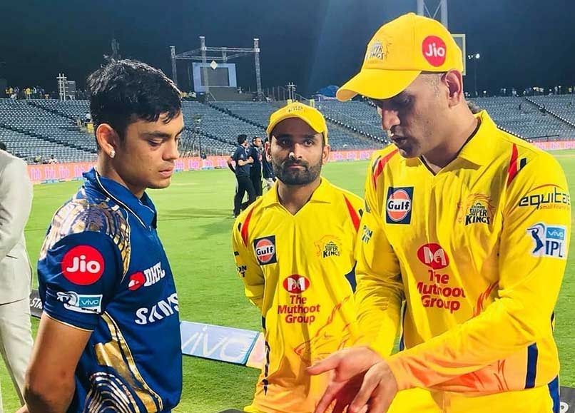 Ishan Kishan getting some tips from MS Dhoni during IPL | Twitter