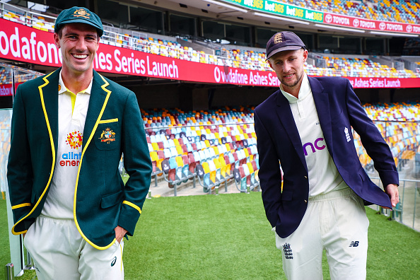 Joe Root with Australia captain Pat Cummins ahead of 1st Ashes Test | Getty