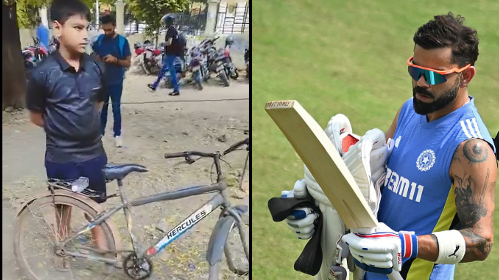 IND v BAN 2024: WATCH- 15-year-old boy cycles 58 kms in 7 hours from Unnao to watch Virat Kohli play in Kanpur  