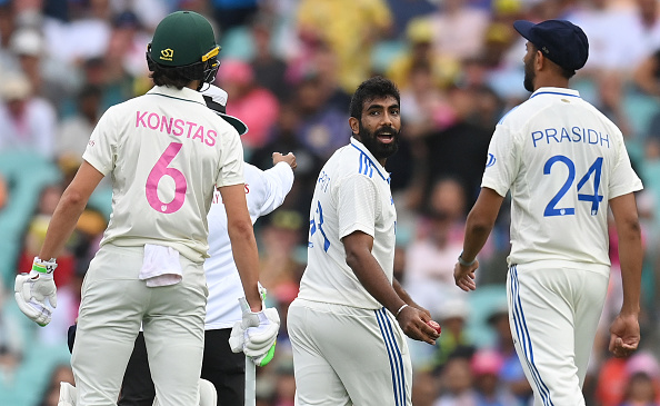 Jasprit Bumrah and Sam Konstas | Getty