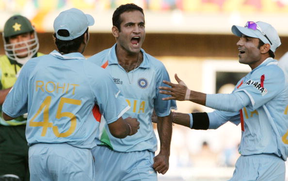 Irfan Pathan celebrating a wicket in the final against Pakistan | Getty