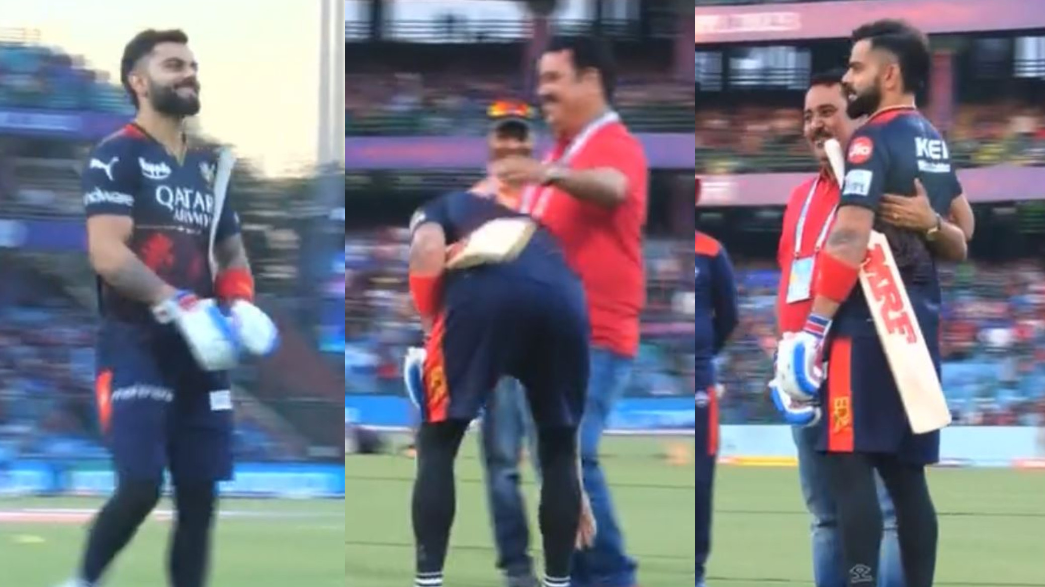 IPL 2023: WATCH- Virat Kohli meets his childhood coach Rajkumar Sharma; touches his feet ahead of DC v RCB clash