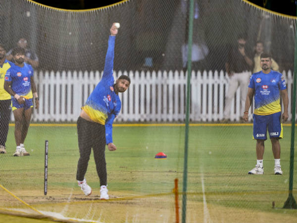 Harbhajan Singh of CKS bowling in nets during their camp in March 2020 | Twitter