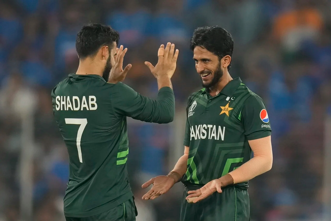 Hassan Ali with Shadab Khan | Getty