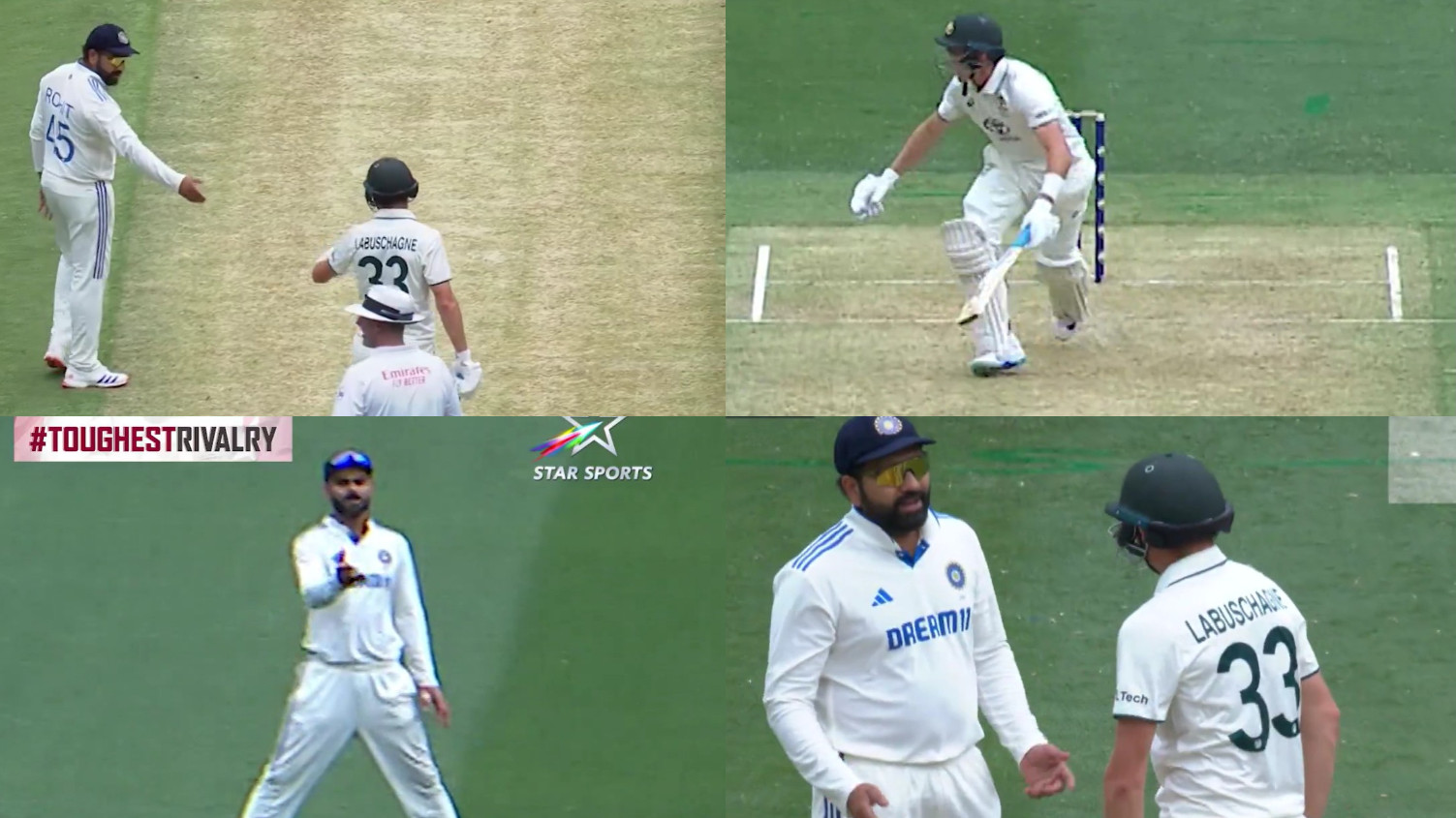 BGT 2024: WATCH- Rohit Sharma confronts Marnus Labuschagne for running on middle of the pitch  