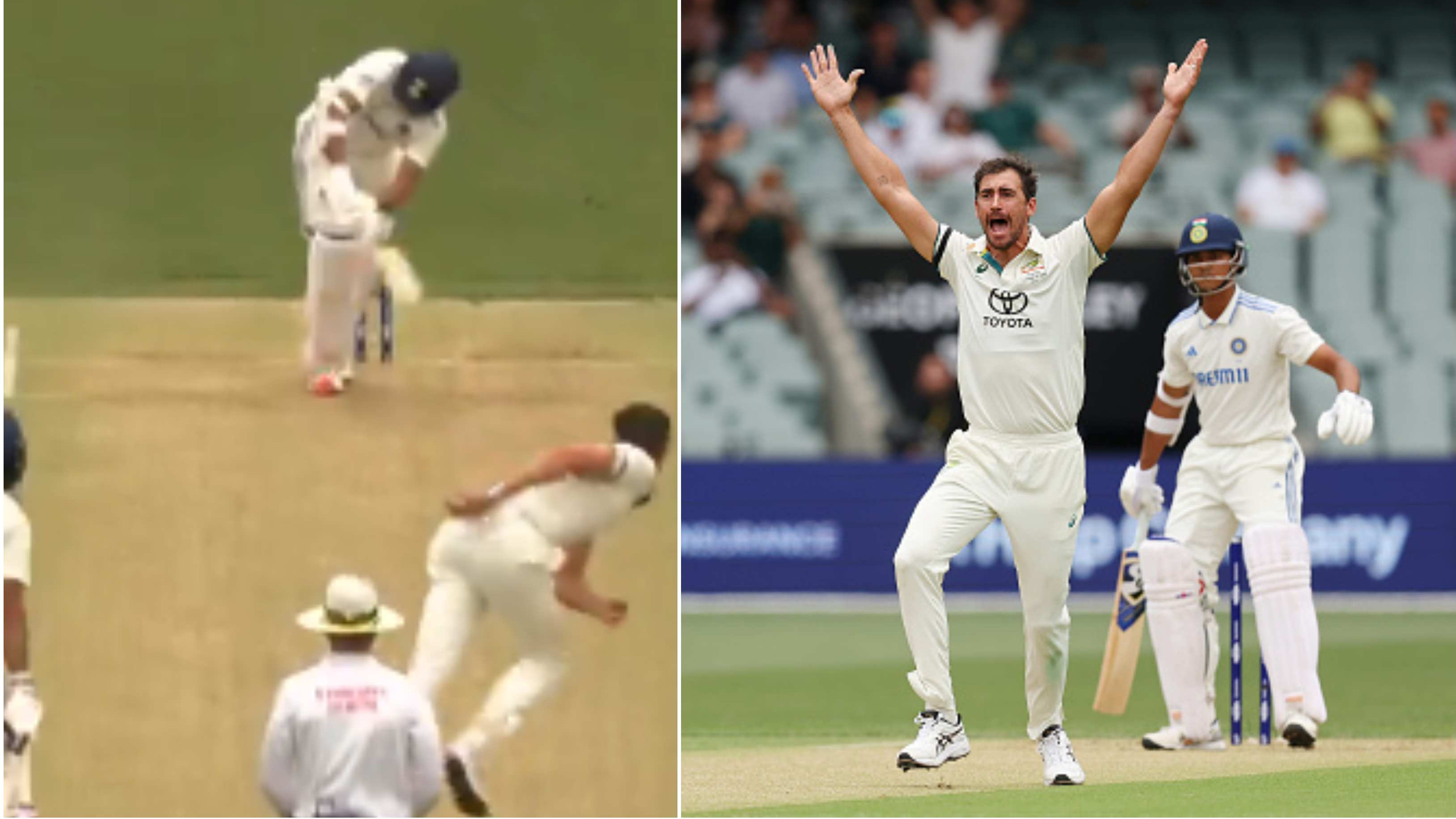 BGT 2024: WATCH - Yashasvi Jaiswal trapped in front of the wickets by Mitchell Starc on the first ball of pink-ball Test