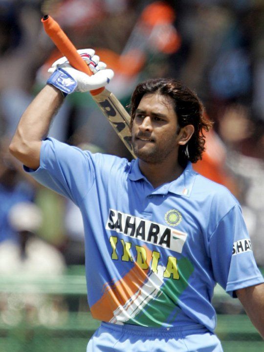 MS Dhoni celebrates his maiden ODI century against Pakistan in 2005 | Getty