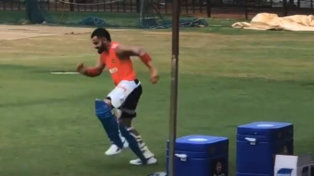 CWC 2023: WATCH- Virat Kohli runs in a comical manner during Team India's net session