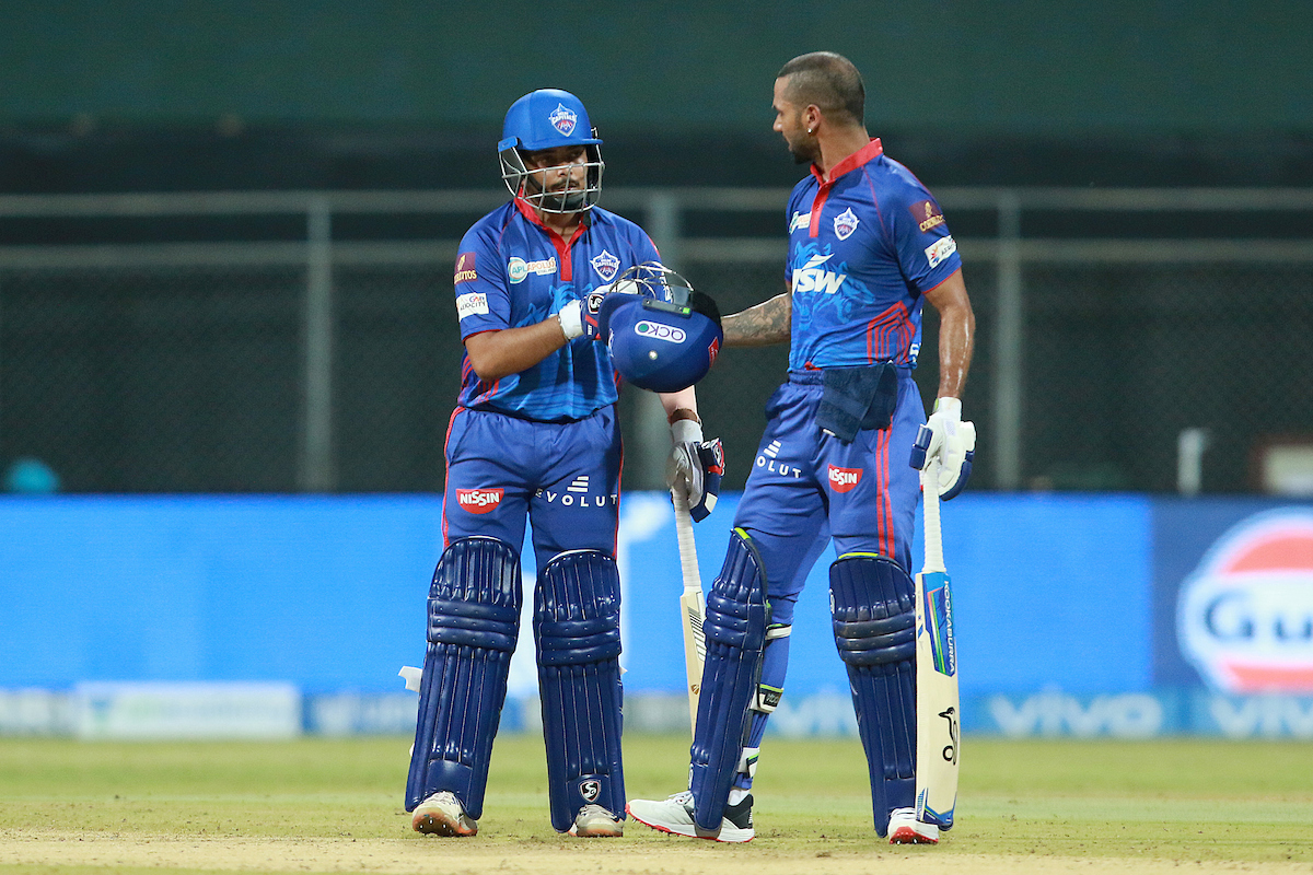 Prithvi Shaw and Shikhar Dhawan in action during the first leg of IPL 2021 | BCCI/IPL