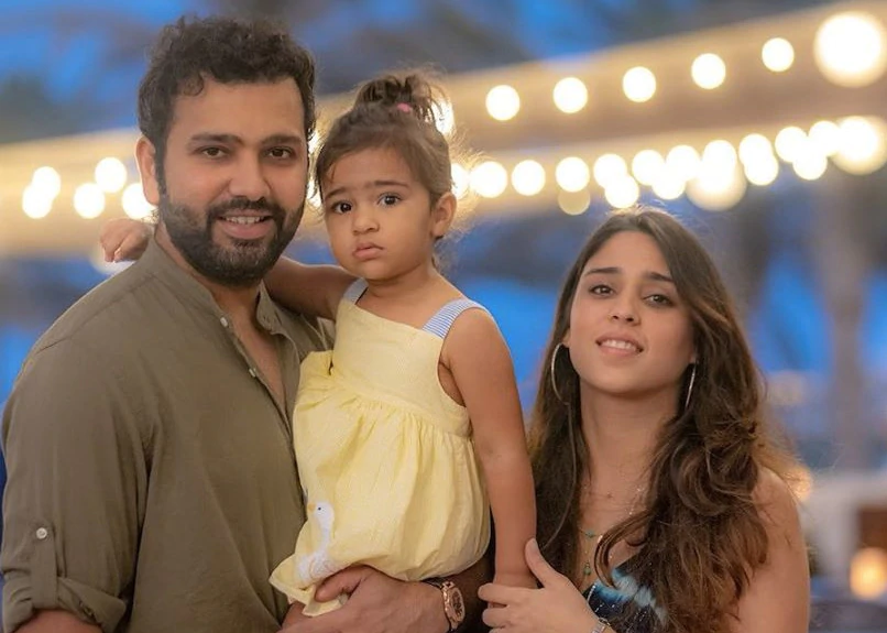 Rohit And Ritika with their first child, Samaira | X