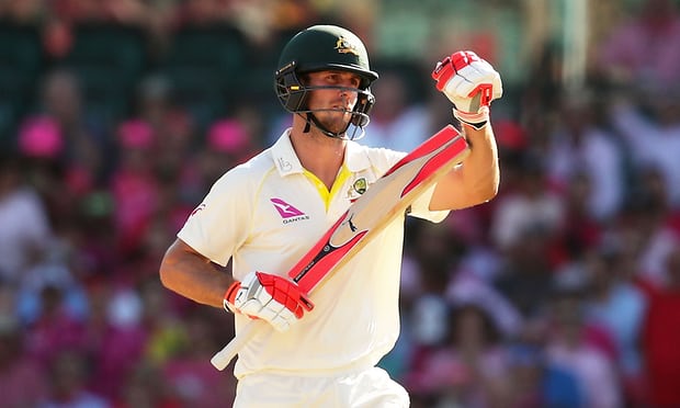 Mitchell Marsh challenges an lbw call after being given out on the field | Getty