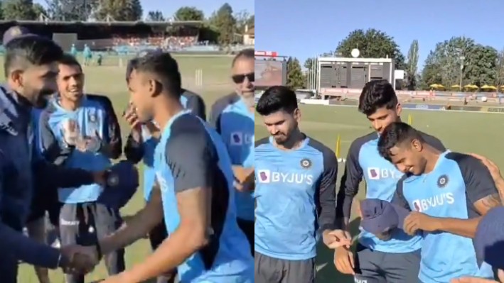 AUS v IND 2020-21: WATCH- T Natarajan receives his T20I cap on debut from Jasprit Bumrah 