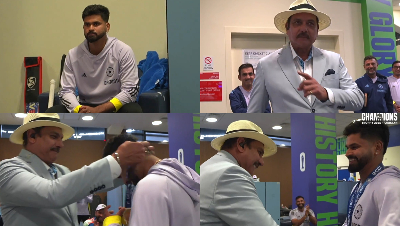 Shreyas Iyer wins 'Best Fielder' medal, receives it from Ravi Shastri | BCCI X