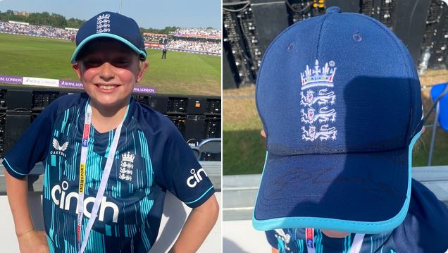 Ben Stokes gifted a young fan his England cap and autographed it | Twitter