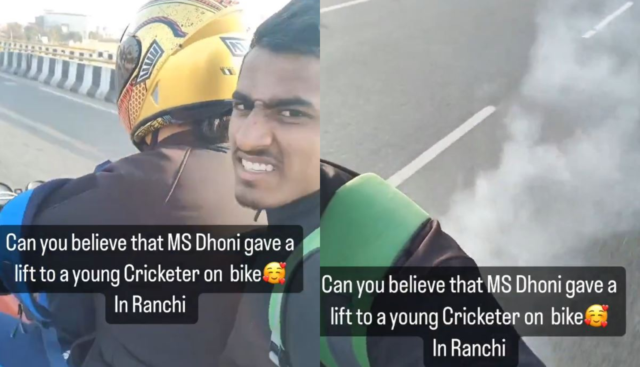 The bike spreading pollution on which allegedly Dhoni gave a ride to a fan | X