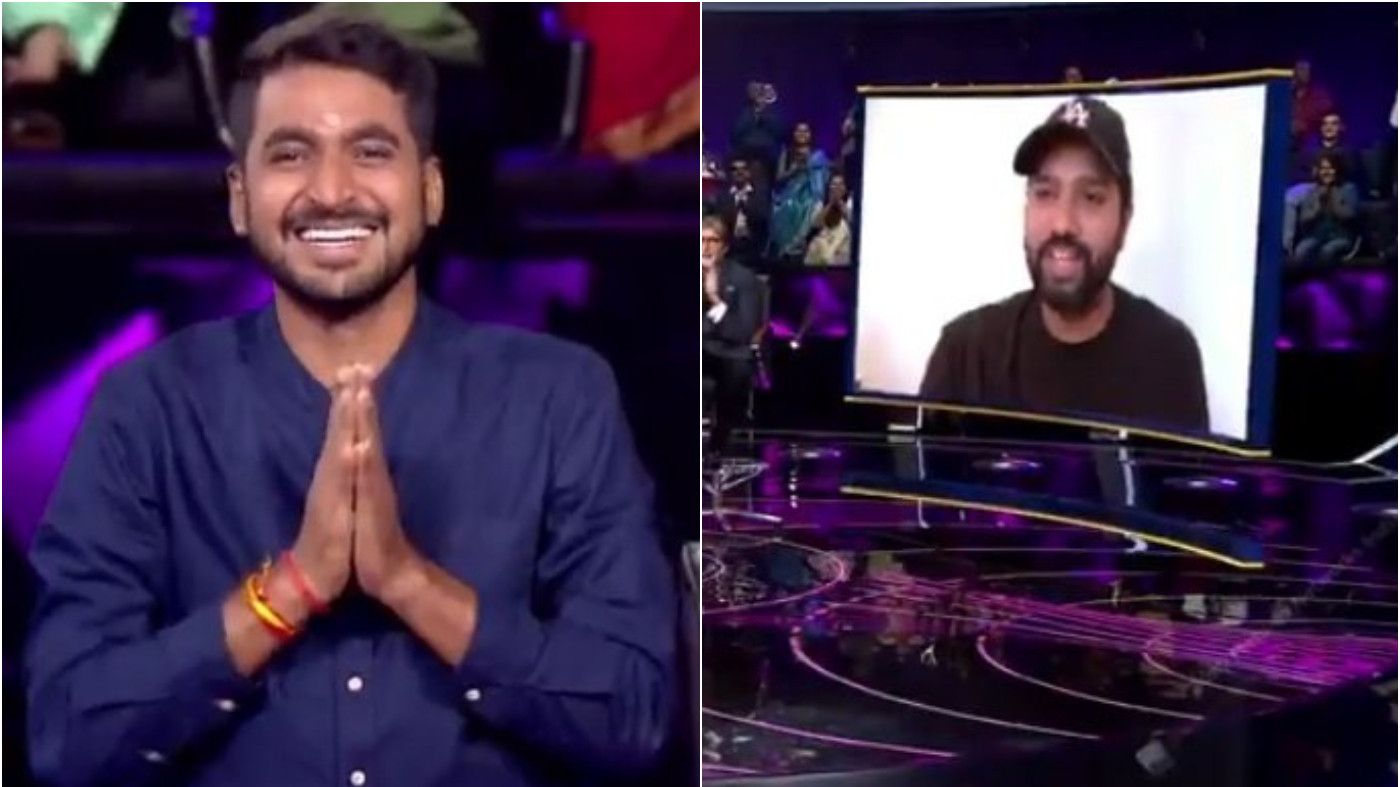 WATCH - Rohit Sharma surprises his fan with a video call on Kaun Banega Crorepati 