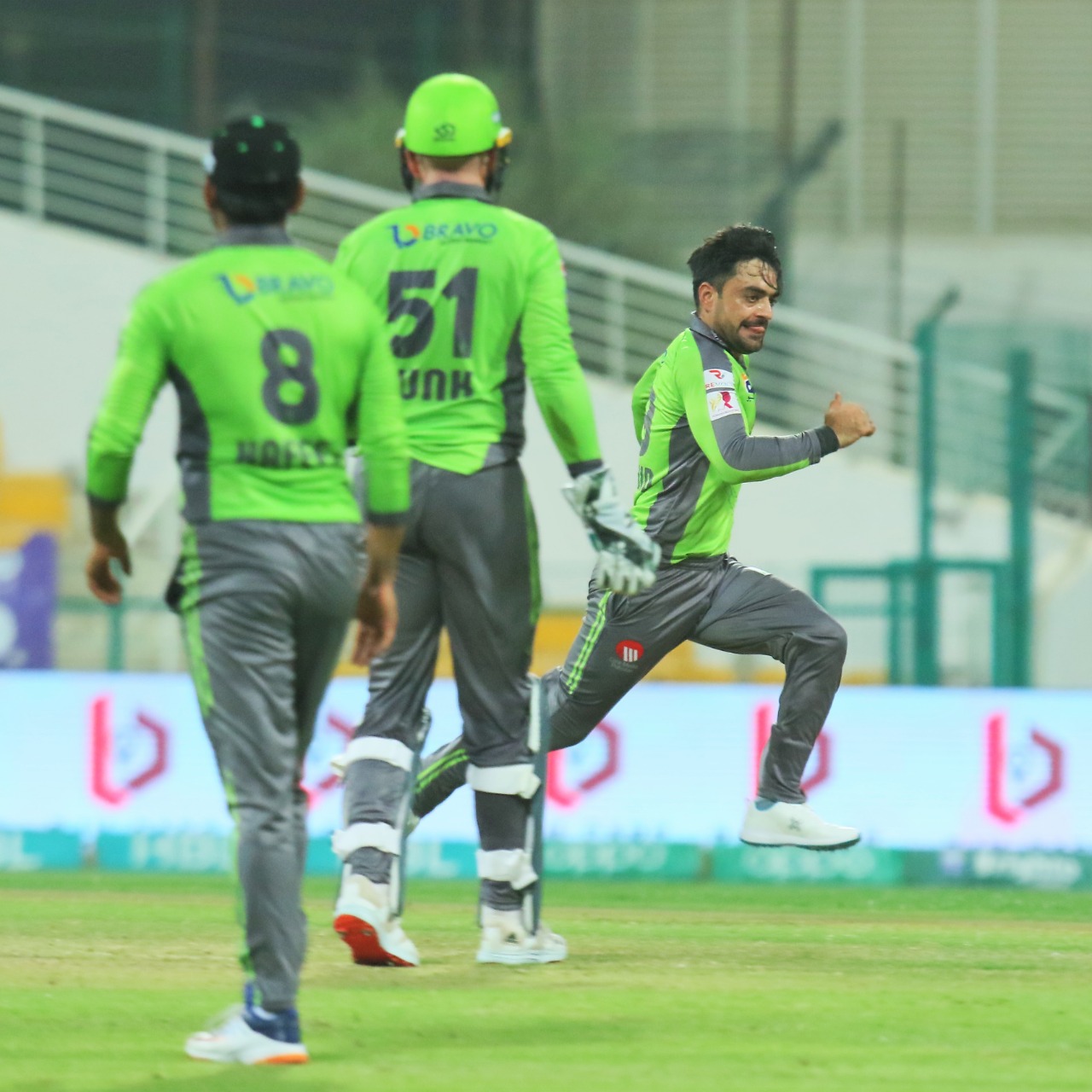 Rashid Khan of Lahore Qalandars celebrates wicket | Twitter 