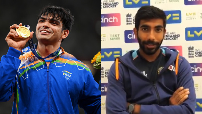 WATCH - Jasprit Bumrah congratulates Neeraj Chopra on winning gold medal in Olympics