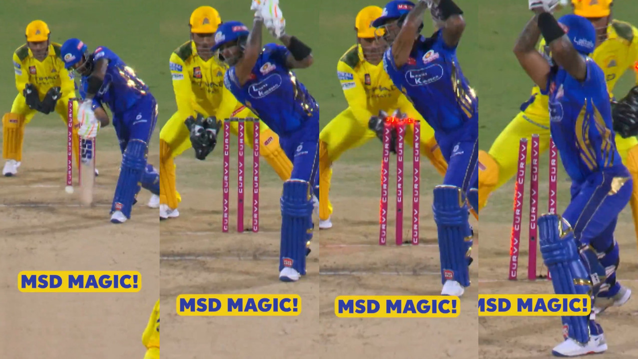 IPL 2025: WATCH- 0.12 seconds reaction time! MS Dhoni’s lightning fast stumping finds Suryakumar Yadav short of crease