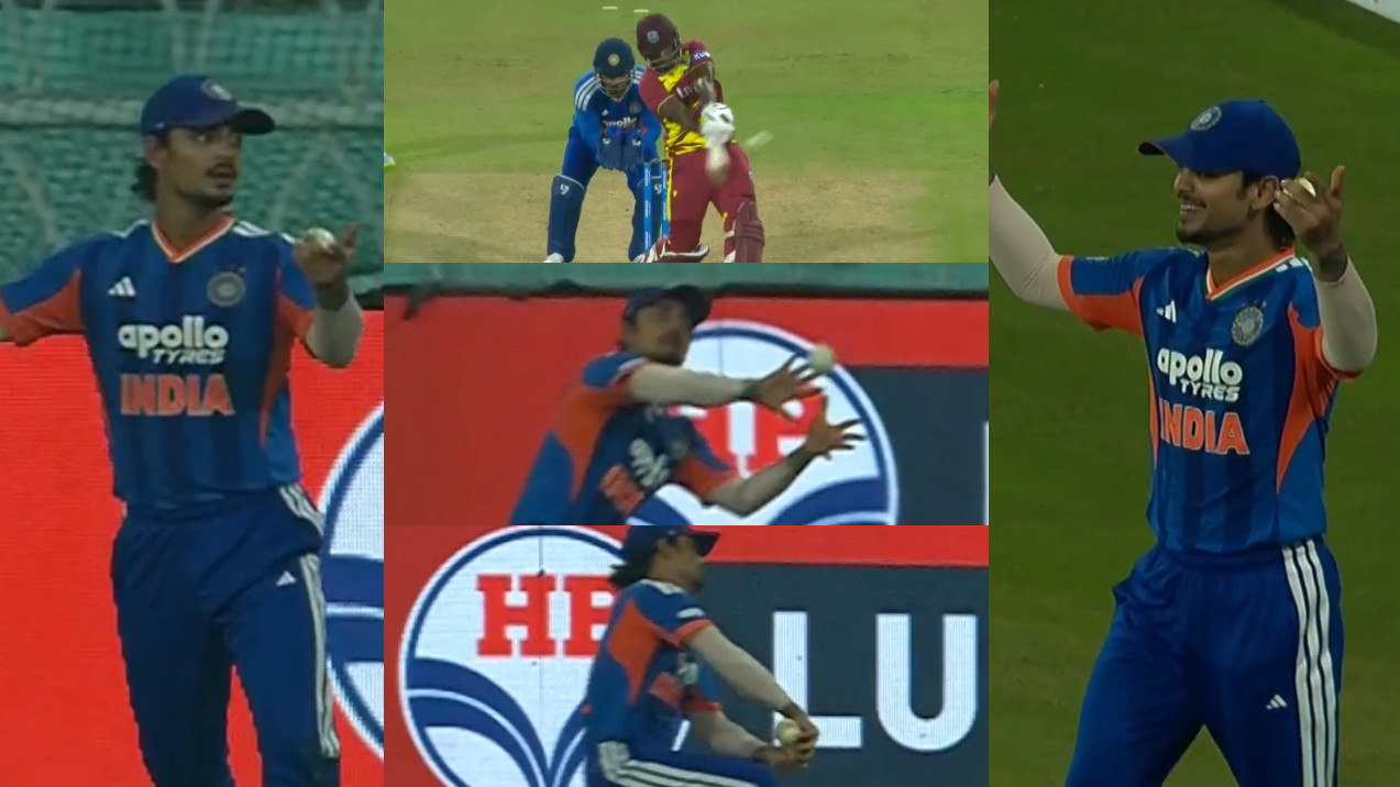 IND v WI 2026: WATCH- Ishan Kishan surprises everyone with a sensational catch near boundary in 1st T20I