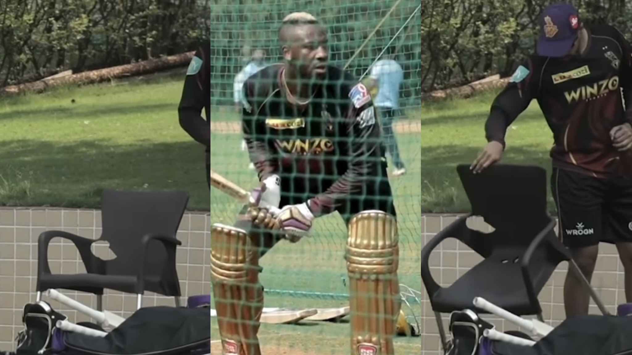 IPL 2022: WATCH - Andre Russell breaks chair with his brutal hitting in KKR's net session 