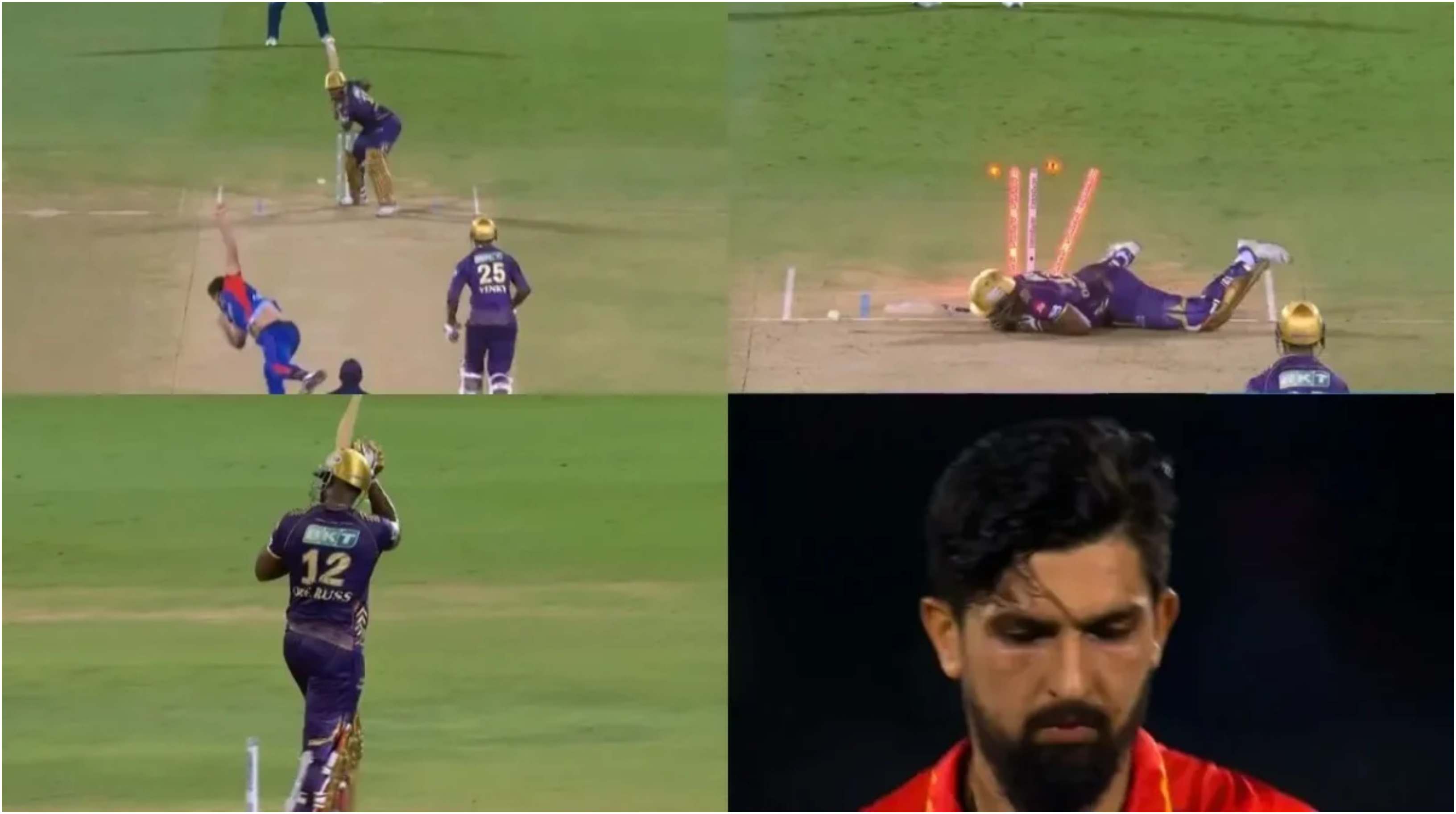 Ishant Sharma cleaned up Andre Russell with a toe-crushing yorker | Screengrab/IPL