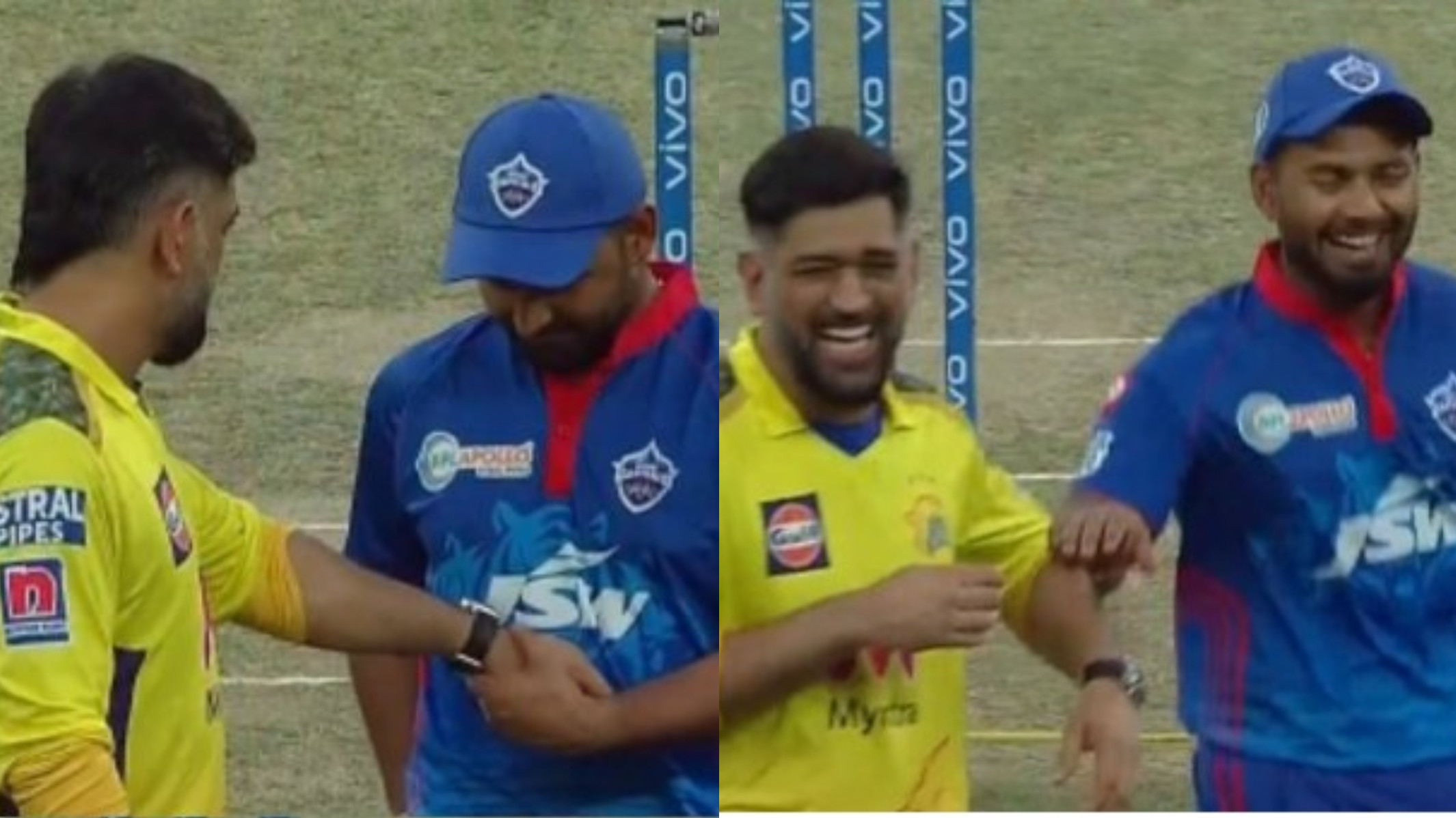 IPL 2021: WATCH- Rishabh Pant's lovely, blissful camaraderie with MS Dhoni at the toss