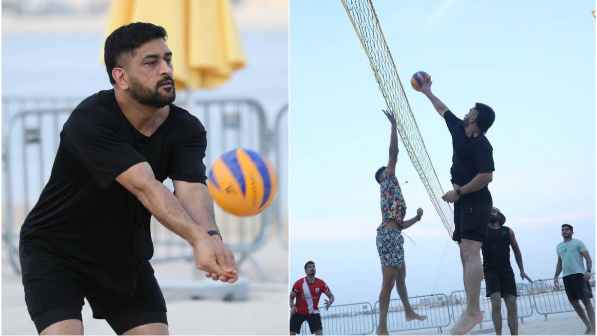 IPL 2021: WATCH- MS Dhoni plays volleyball with CSK teammates on rest day