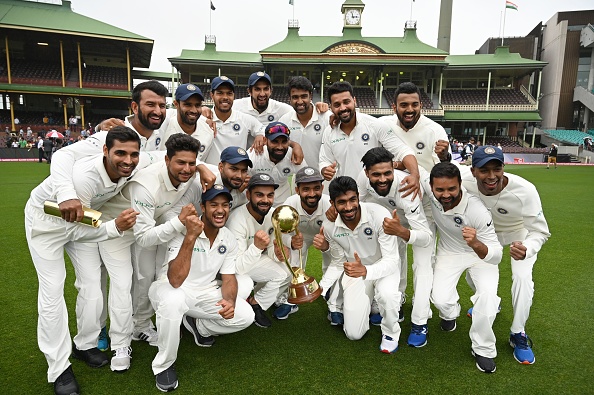 India celebrates their first ever Test series victory in Australia after 71 years | Getty Images