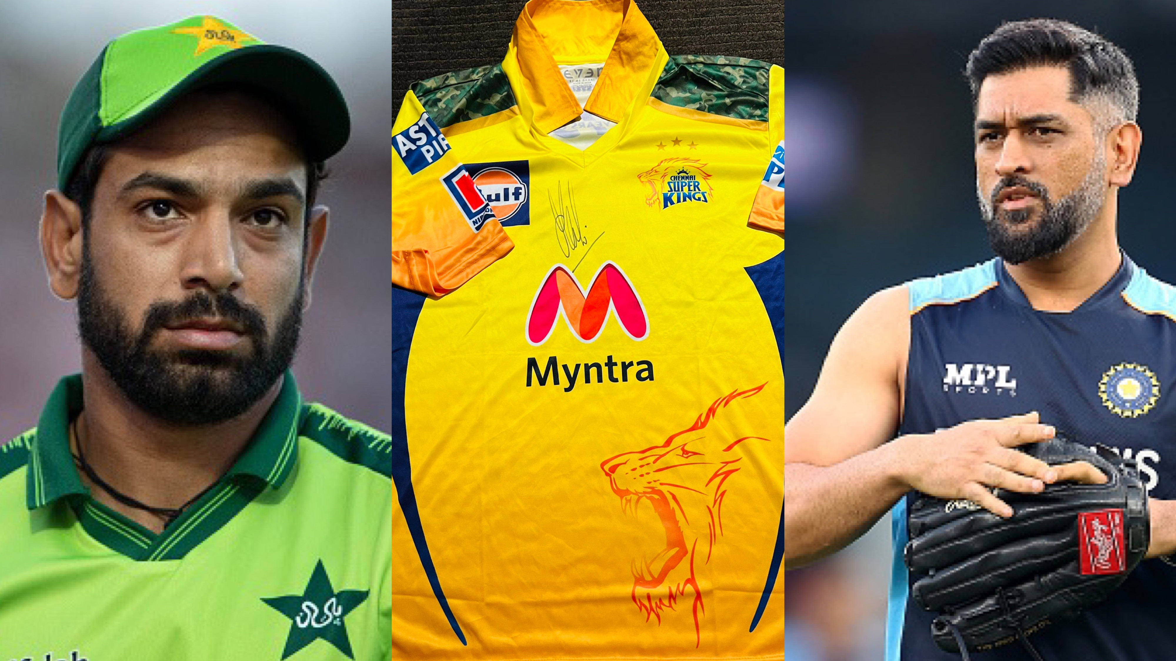 Pakistan's Haris Rauf receives signed CSK jersey from MS Dhoni