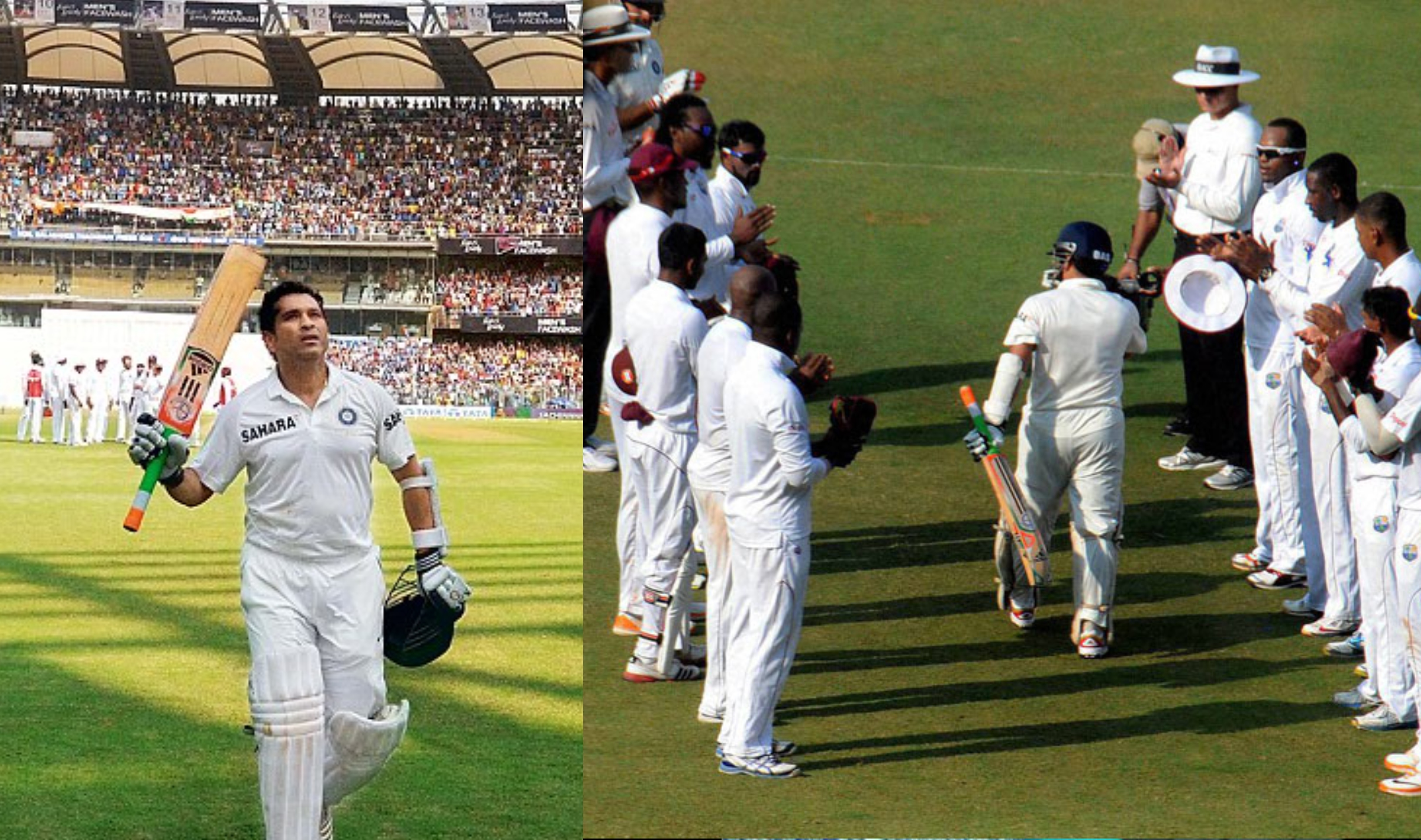 West Indies players paid respect to Tendulkar on his final 200th Test in Mumbai | AFP