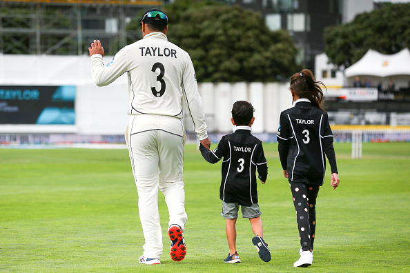 Ross Taylor walking out for 100th Test | GETTY