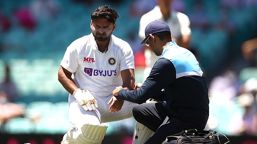 AUS v IND 2020-21: WATCH - Rishabh Pant hit on elbow while batting; taken to hospital for scans